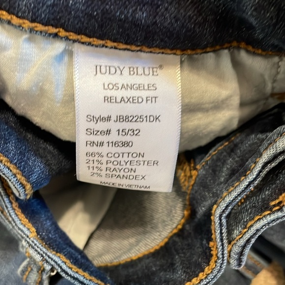 Judy Blue Jeans Womens 15/32 Relaxed Fit Distressed dark Wash JB82251DK - Picture 7 of 8